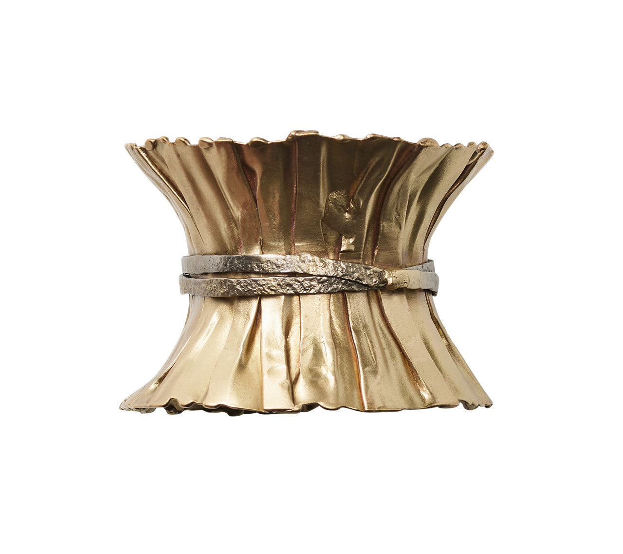 Clinched Napkin Ring in Gold & Silver, Set of 4