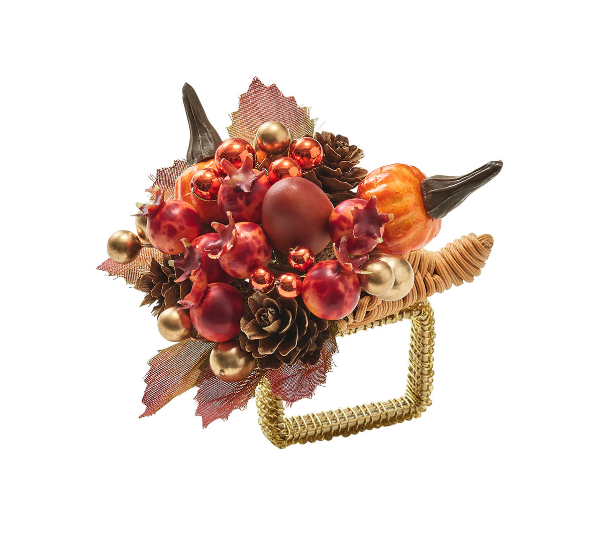 Cornucopia Napkin Ring in Multi, Set of 4