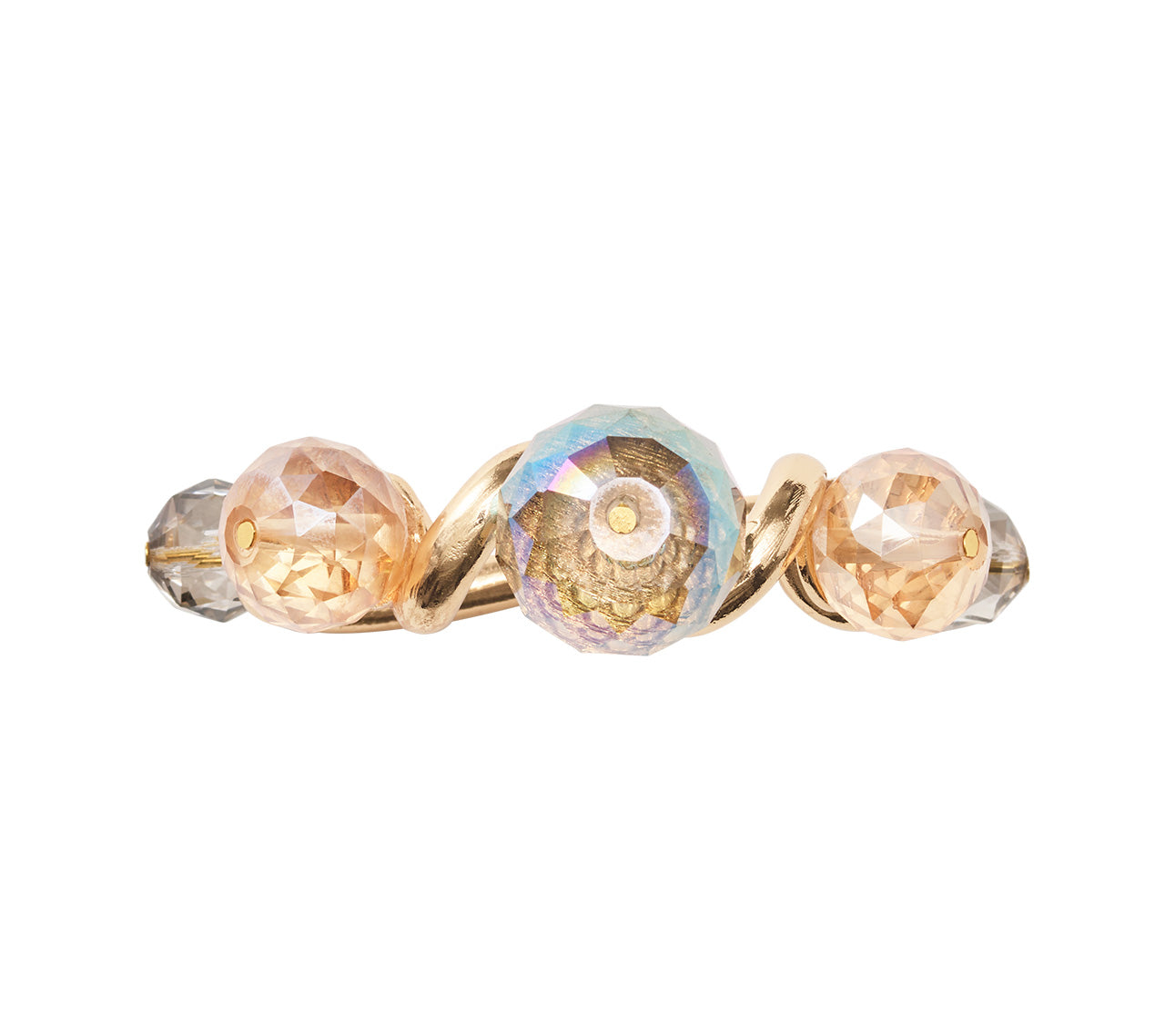 Borealis Napkin Ring in Iridescent & Champagne, Set of 4
