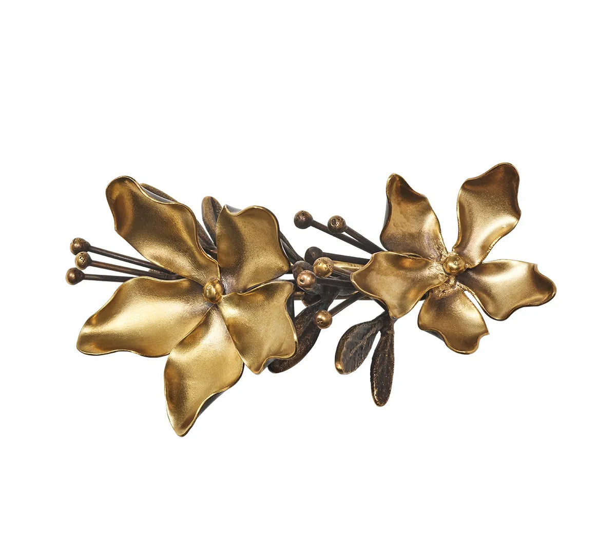 Magnolia Napkin Ring in Gold/Black, Set of 4