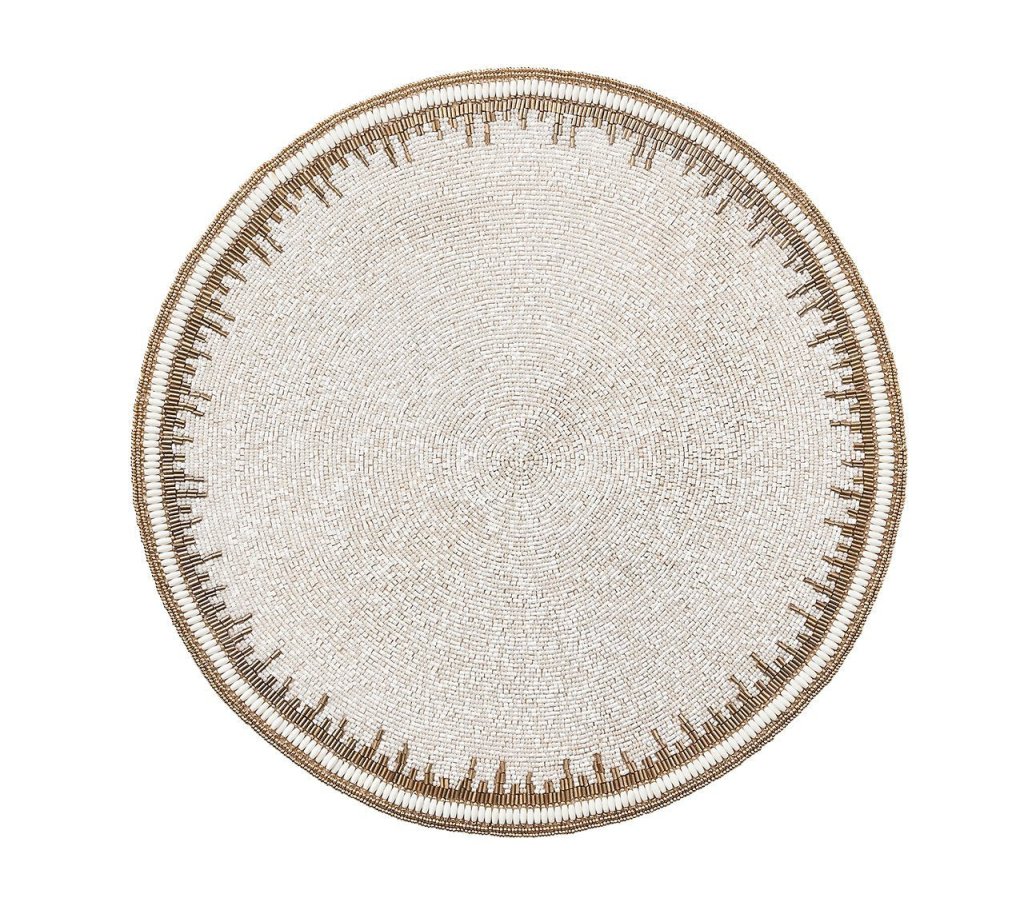 Enamor Placemat in White & Gold, Set of 4