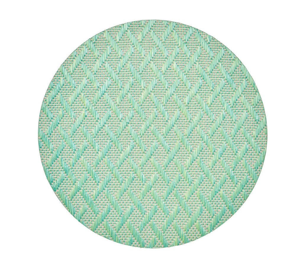 Basketweave Placemat in Marine & Lime
