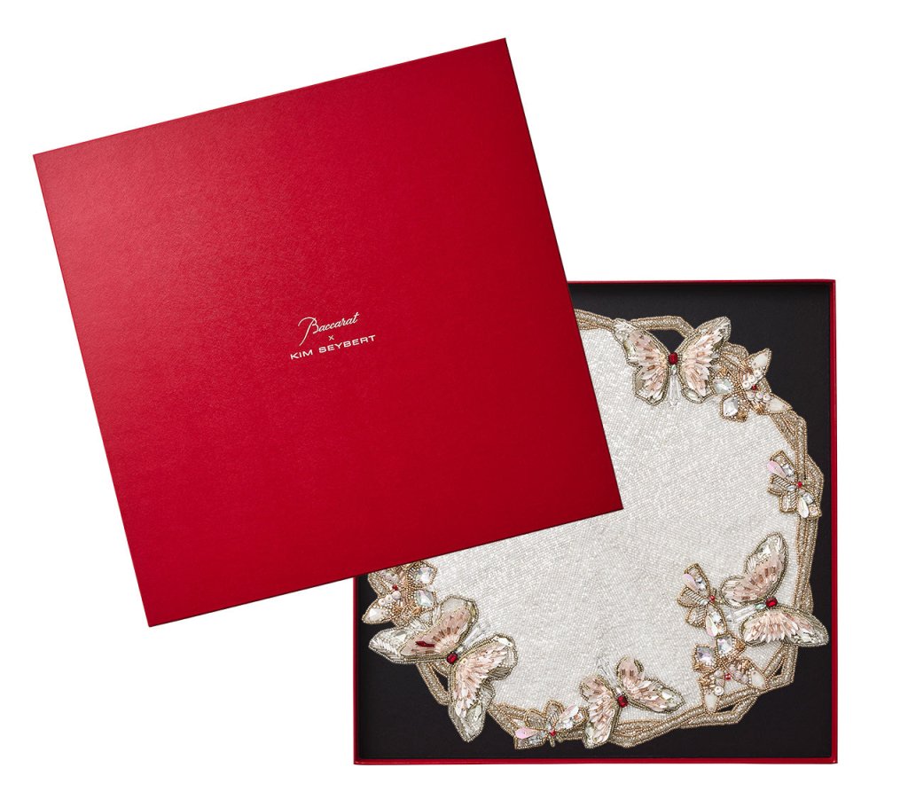 Kim Seybert, Inc.Diamant Butterflies Placemat in White & Blush, Set of 2 in a Gift BoxPlacemats