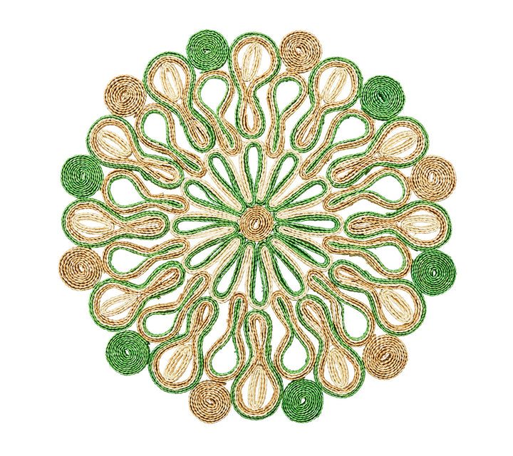 Marisol Placemat in Natural & Green, Set of 4