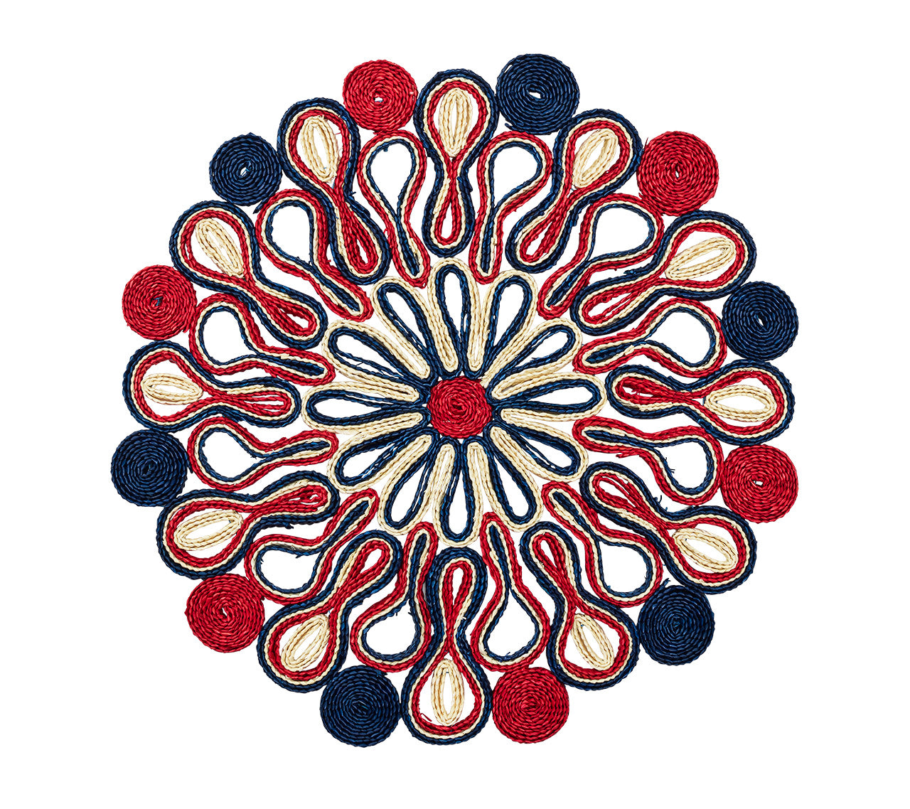 Marisol Placemat in Red, White & Blue , Set of 4