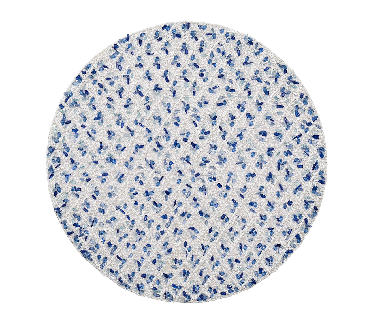Rush Placemat in White & Blue, Set of 2