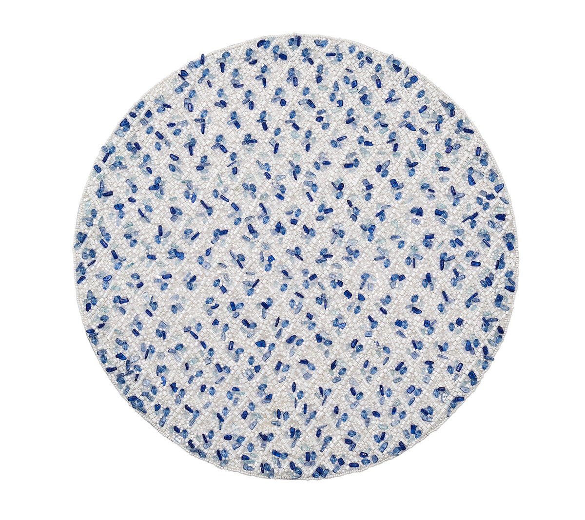 Rush Placemat in White & Blue, Set of 2