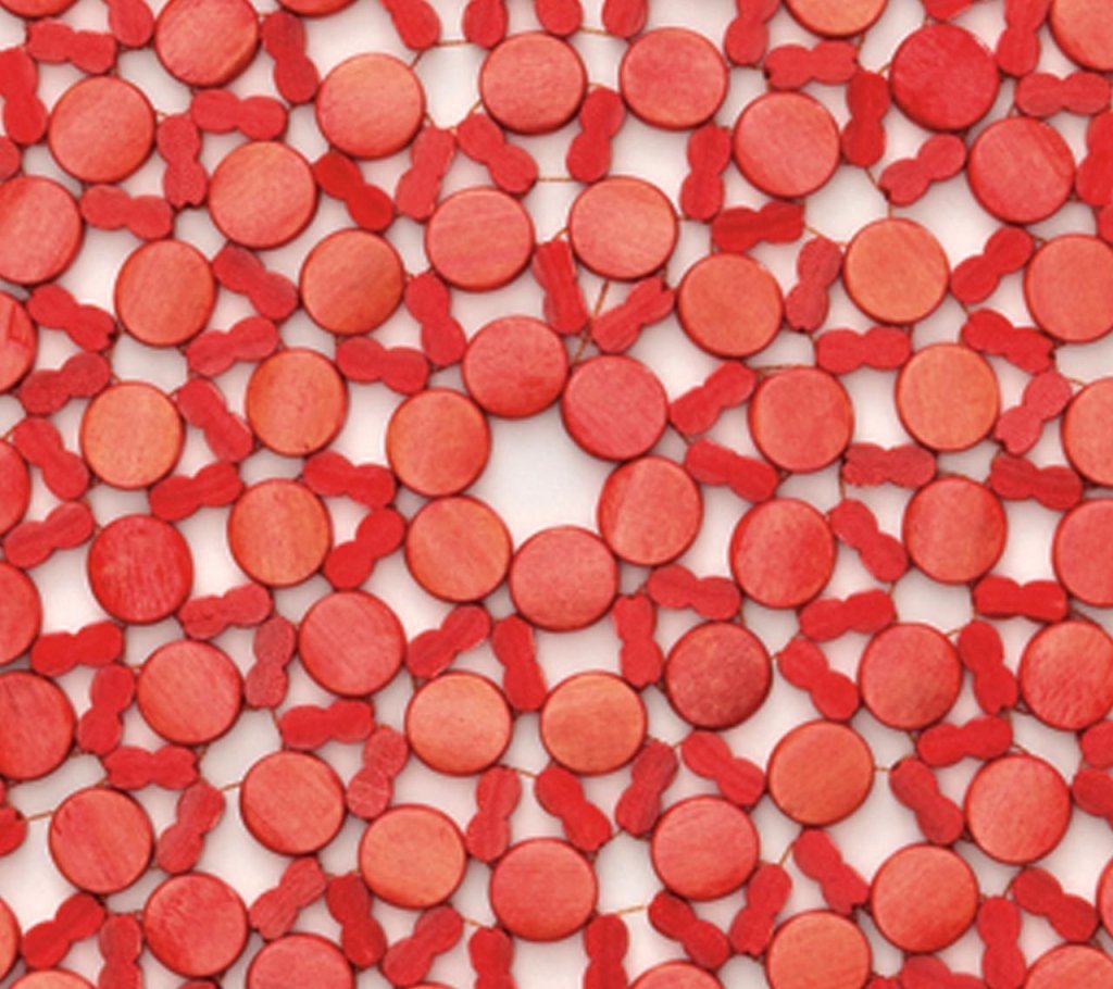 Round Bamboo Placemat in Coral