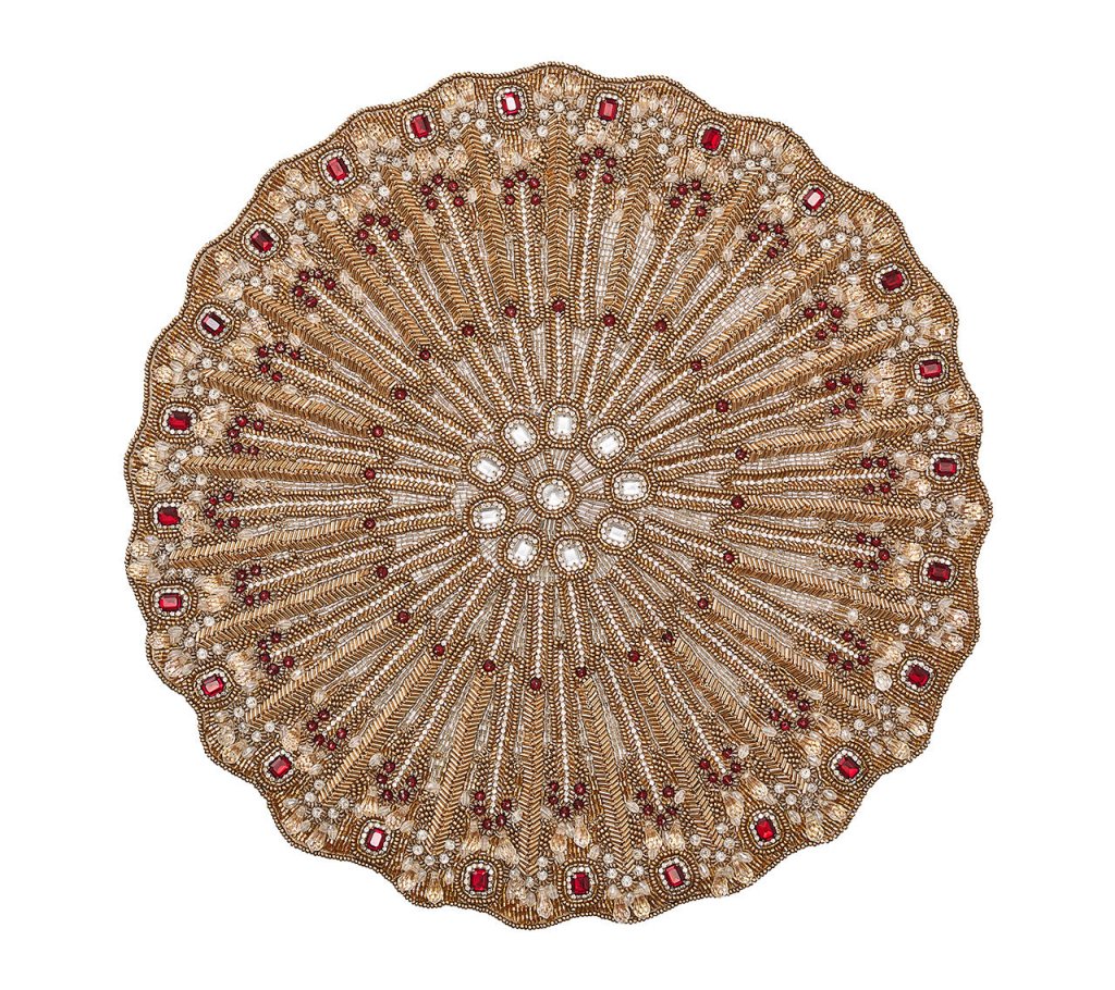 Kim Seybert, Inc.Lumiere Placemat in Champagne & Crystal, Set of 2 in a Gift BoxPlacemats