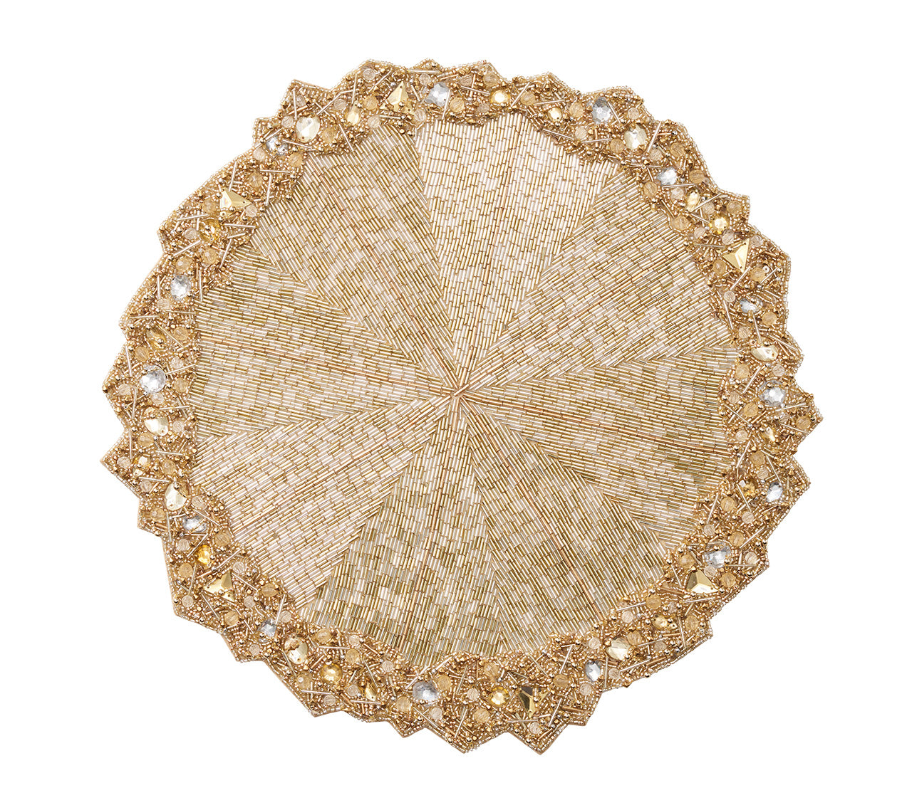 Aurelia Placemat in Champagne & Crystal, Set of 2