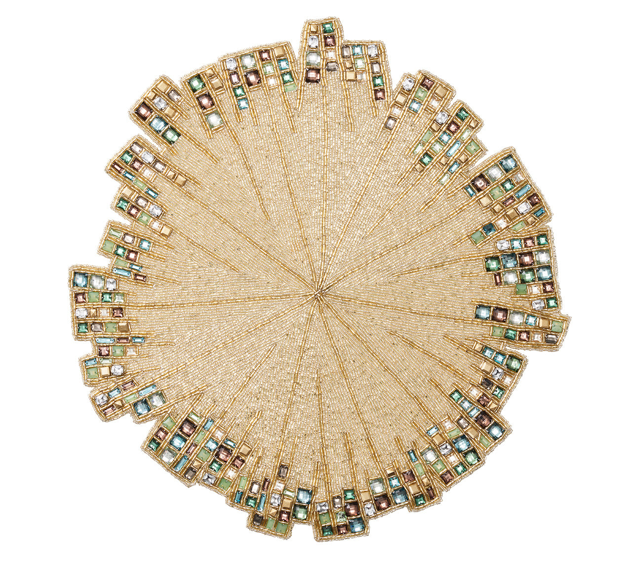 Borealis Placemat in Green & Gold, Set of 2