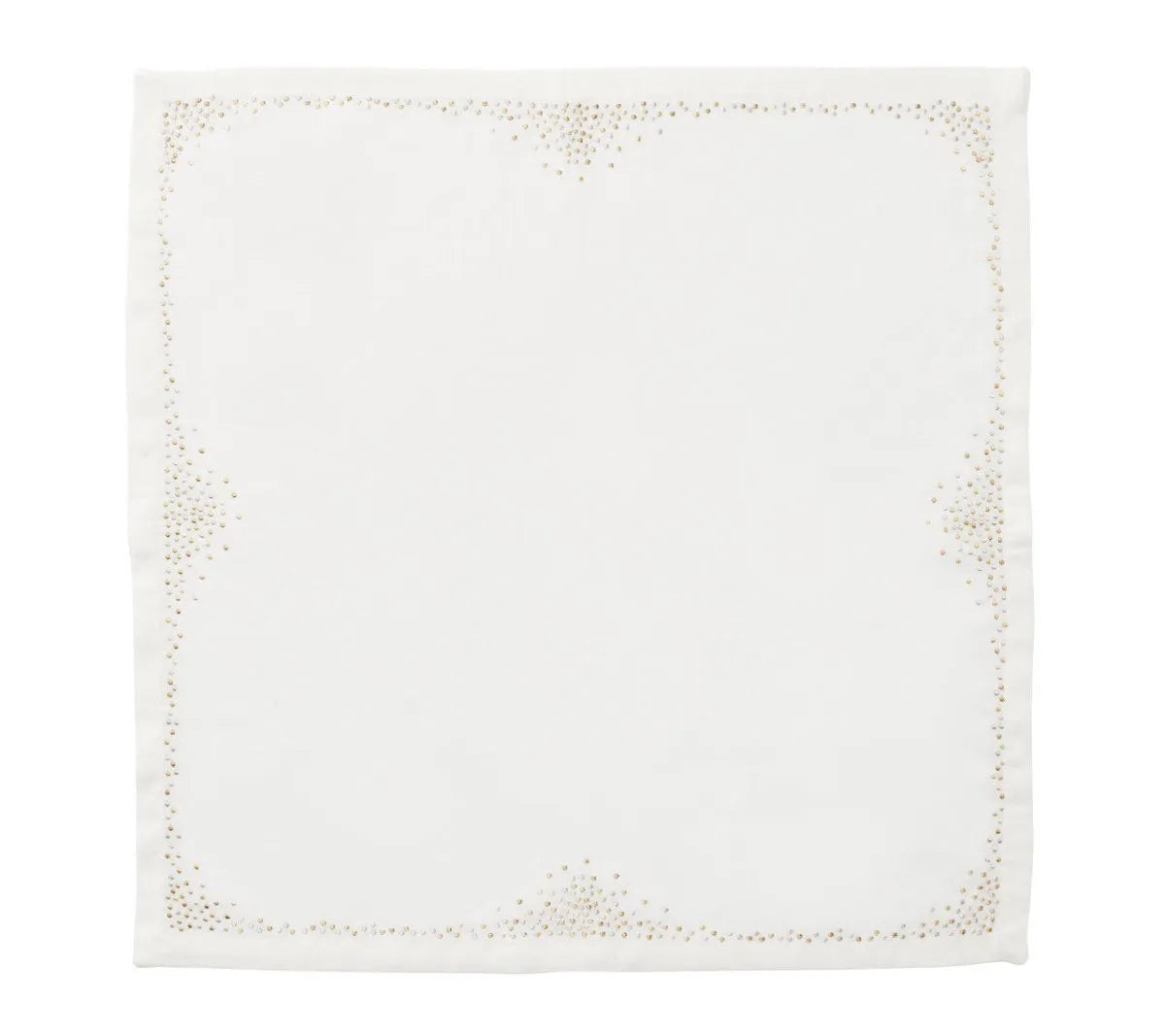 Pin Dot Napkin in White & Gold & Silver, Set of 4