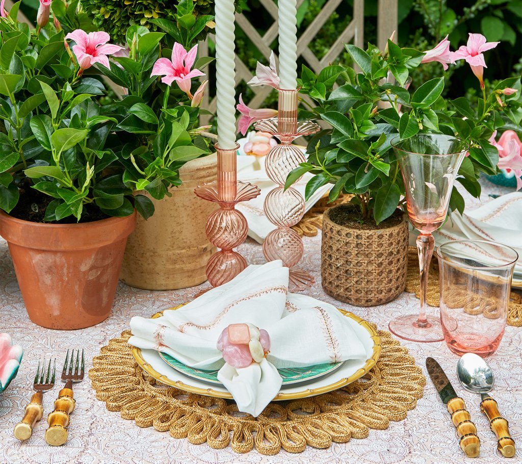 Kim Seybert, Inc.Sea Stone Napkin Ring in Blush, Set of 4Napkin Rings