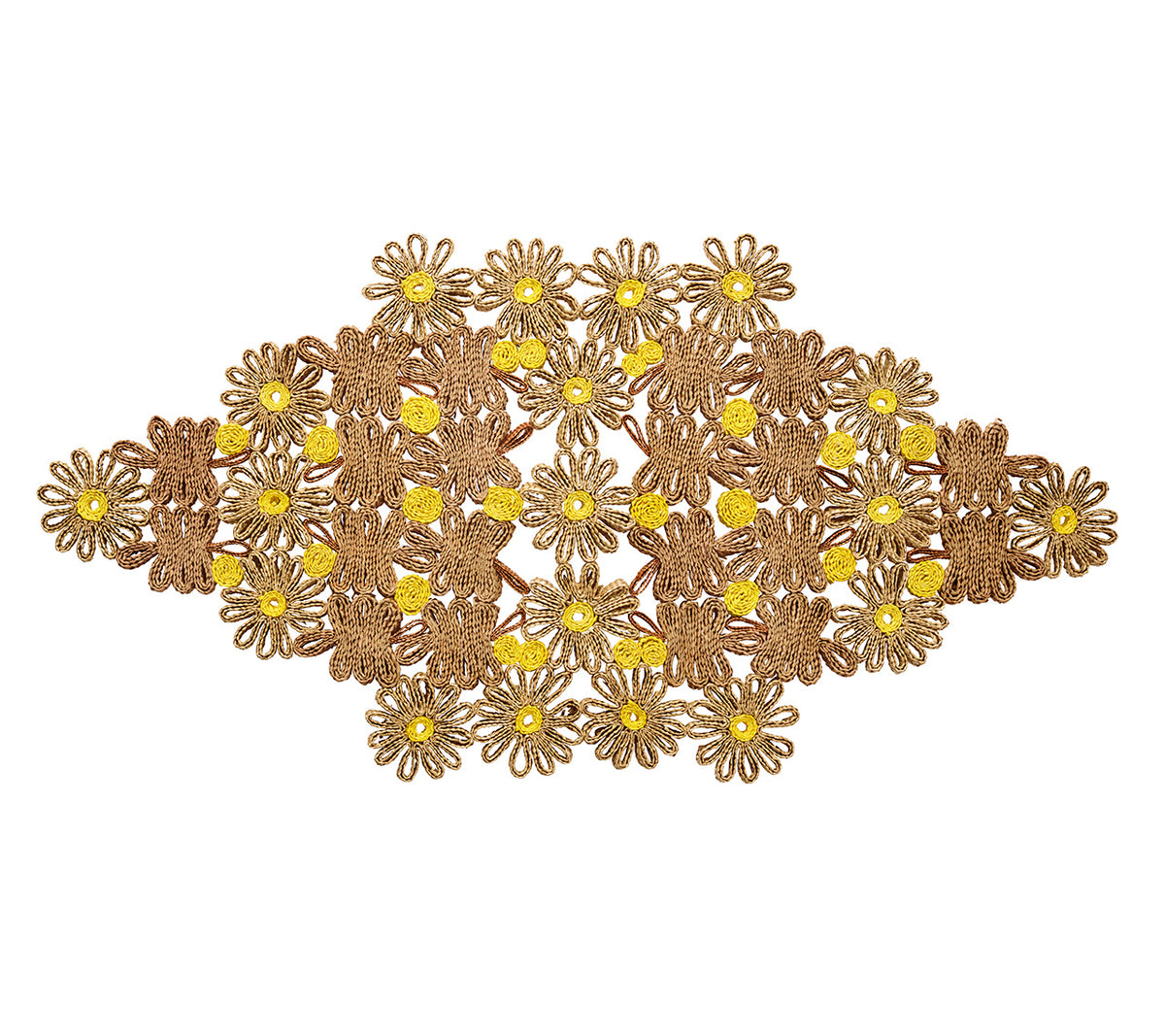 Daisy Runner in Natural & Yellow