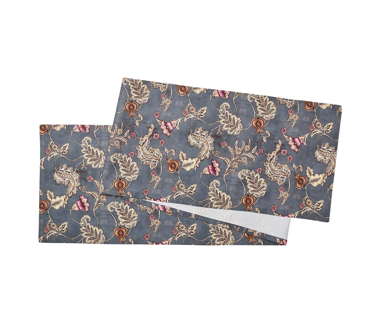 Paisley Vine Runner in Blue & Gray