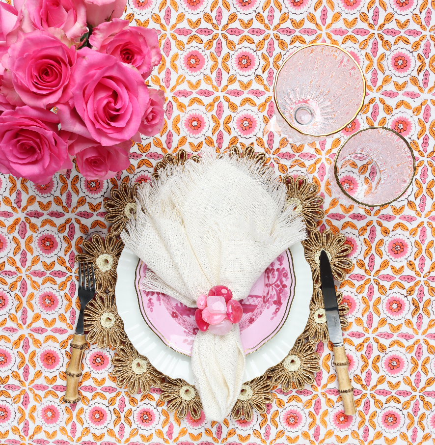 Daisy Placemat in Natural & Ivory, Set of 4