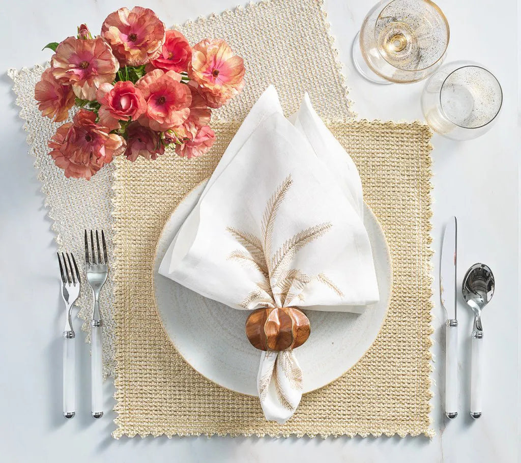 Stamped Reversible Placemat in Silver & Gold