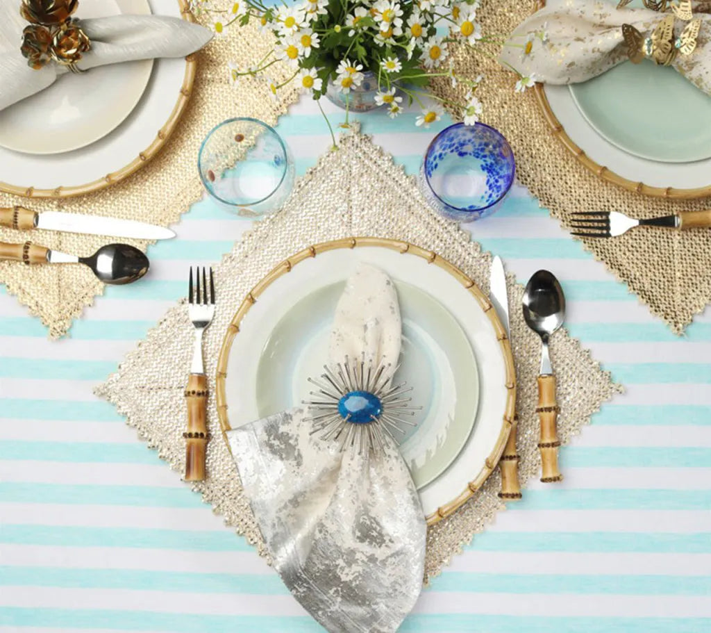Stamped Reversible Placemat in Silver & Gold