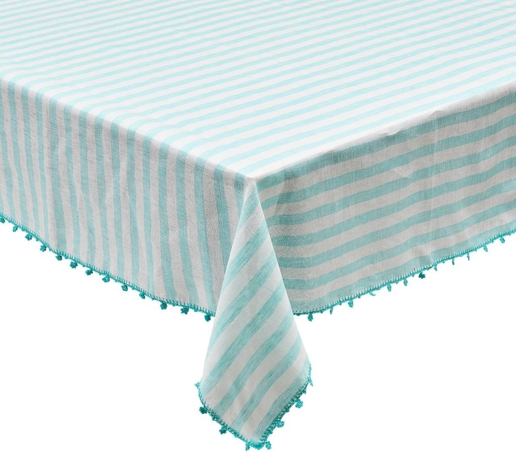 Kim Seybert, Inc.Linea Tablecloth in White & Seafoam