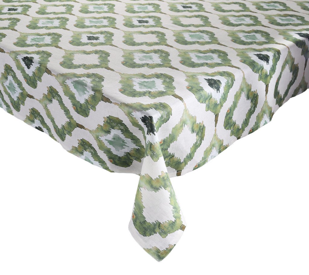 Kim Seybert, Inc.Watercolor Ikat Tablecloth in OliveTablecloths