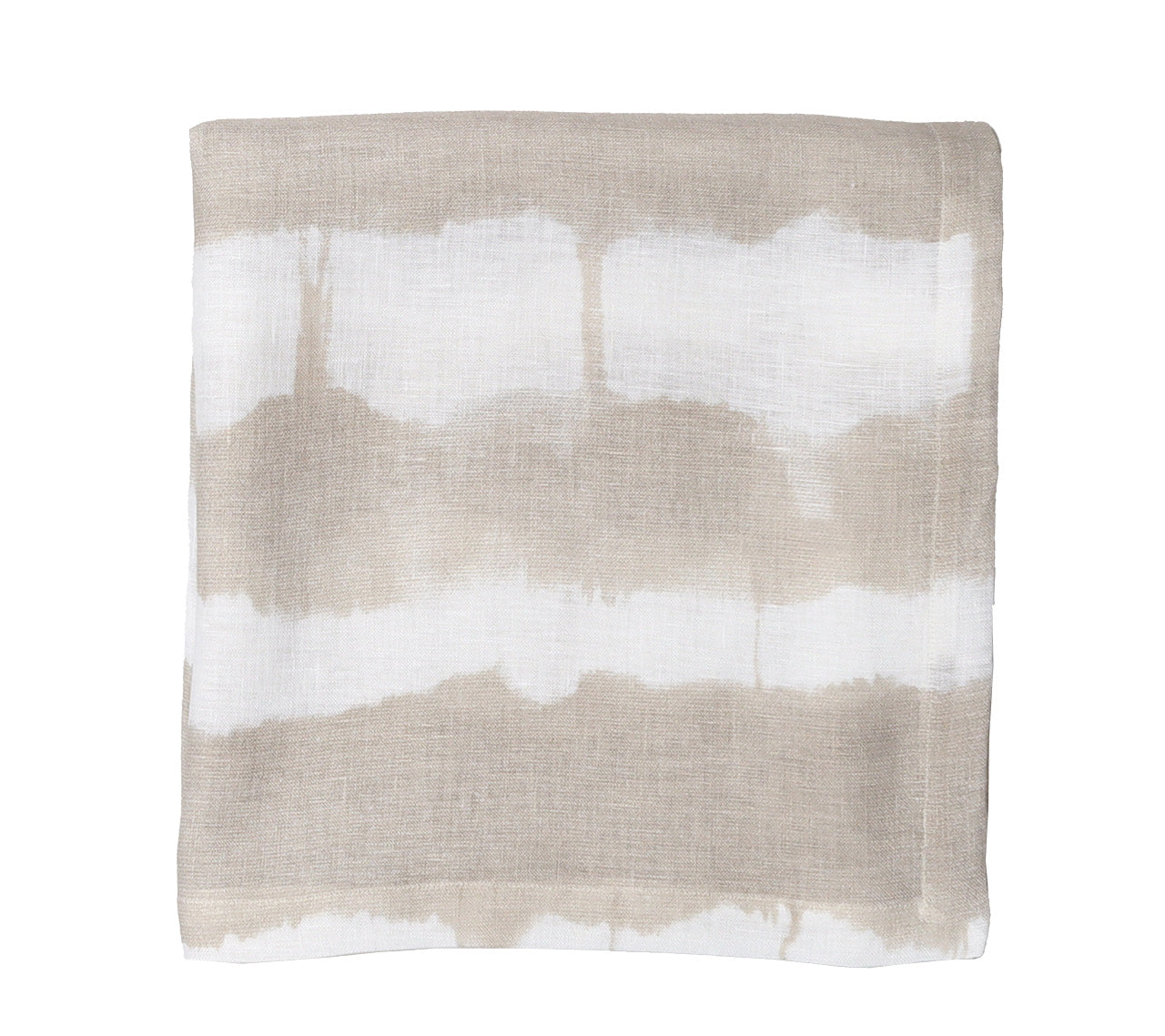 Watercolor Stripe Tablecloth in White & Natural