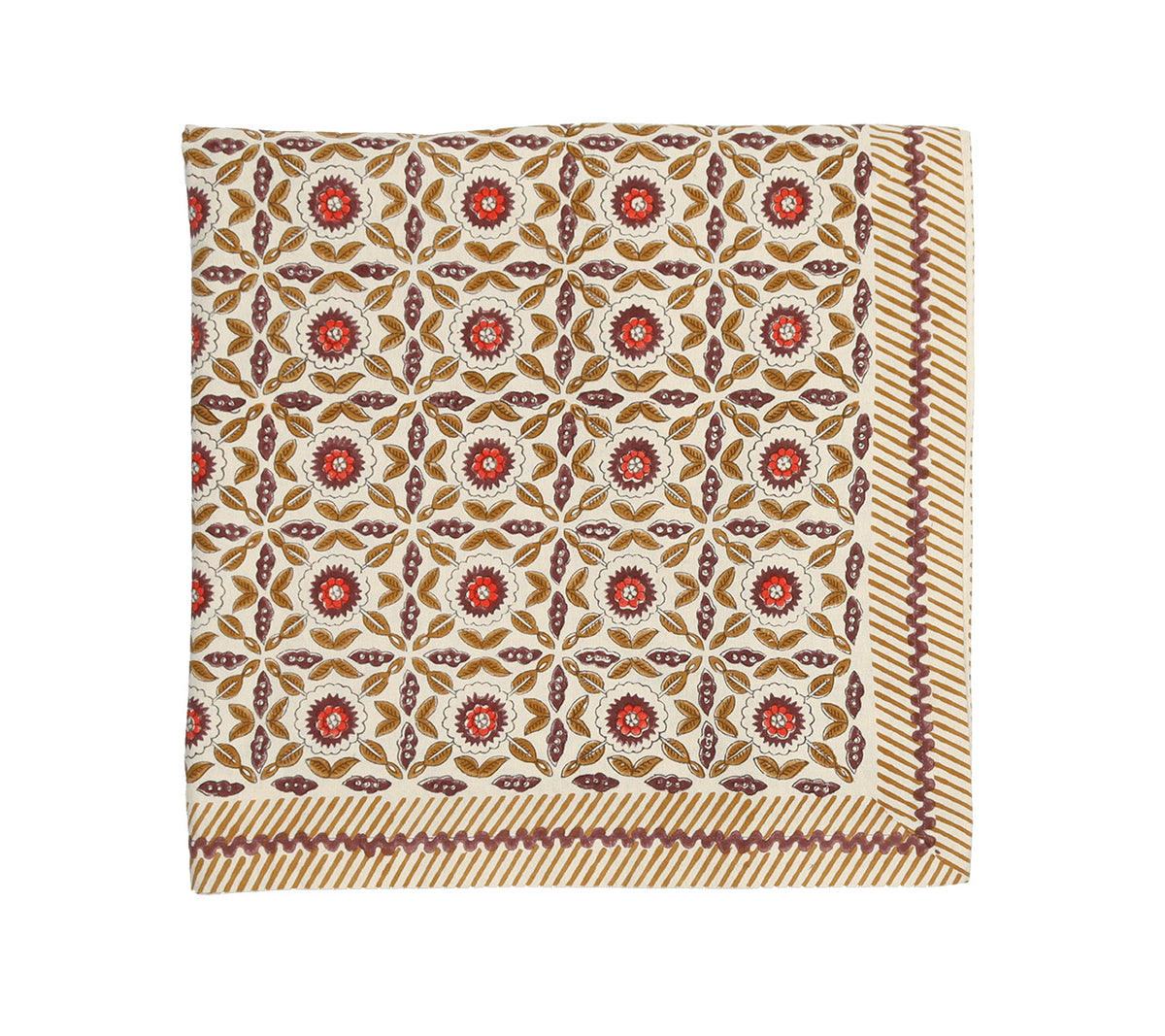 Majorelle Tablecloth in Brown & Orange