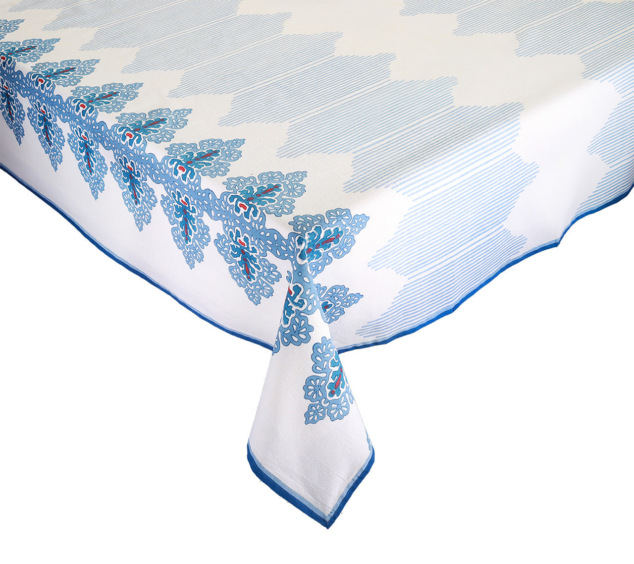 Filigree Tablecloth in White & Blue