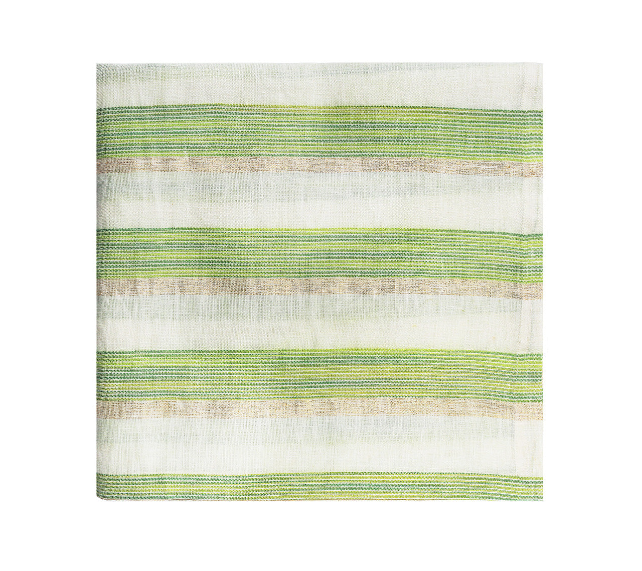 Broad Stripe Tablecloth in Green & White