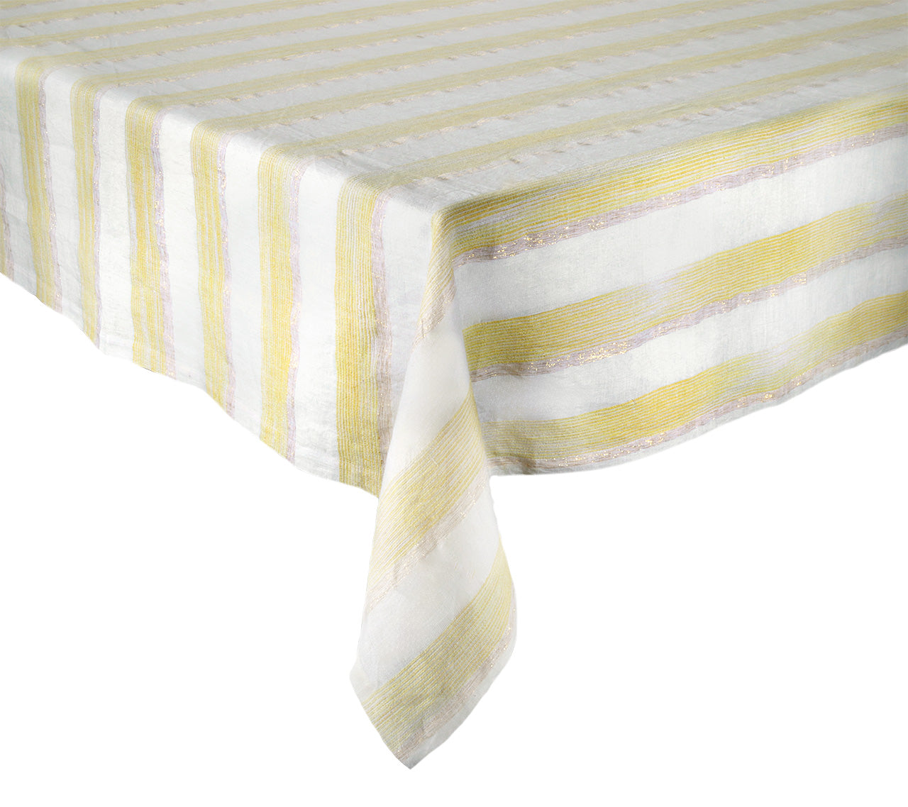 Broad Stripe Tablecloth in Yellow & White