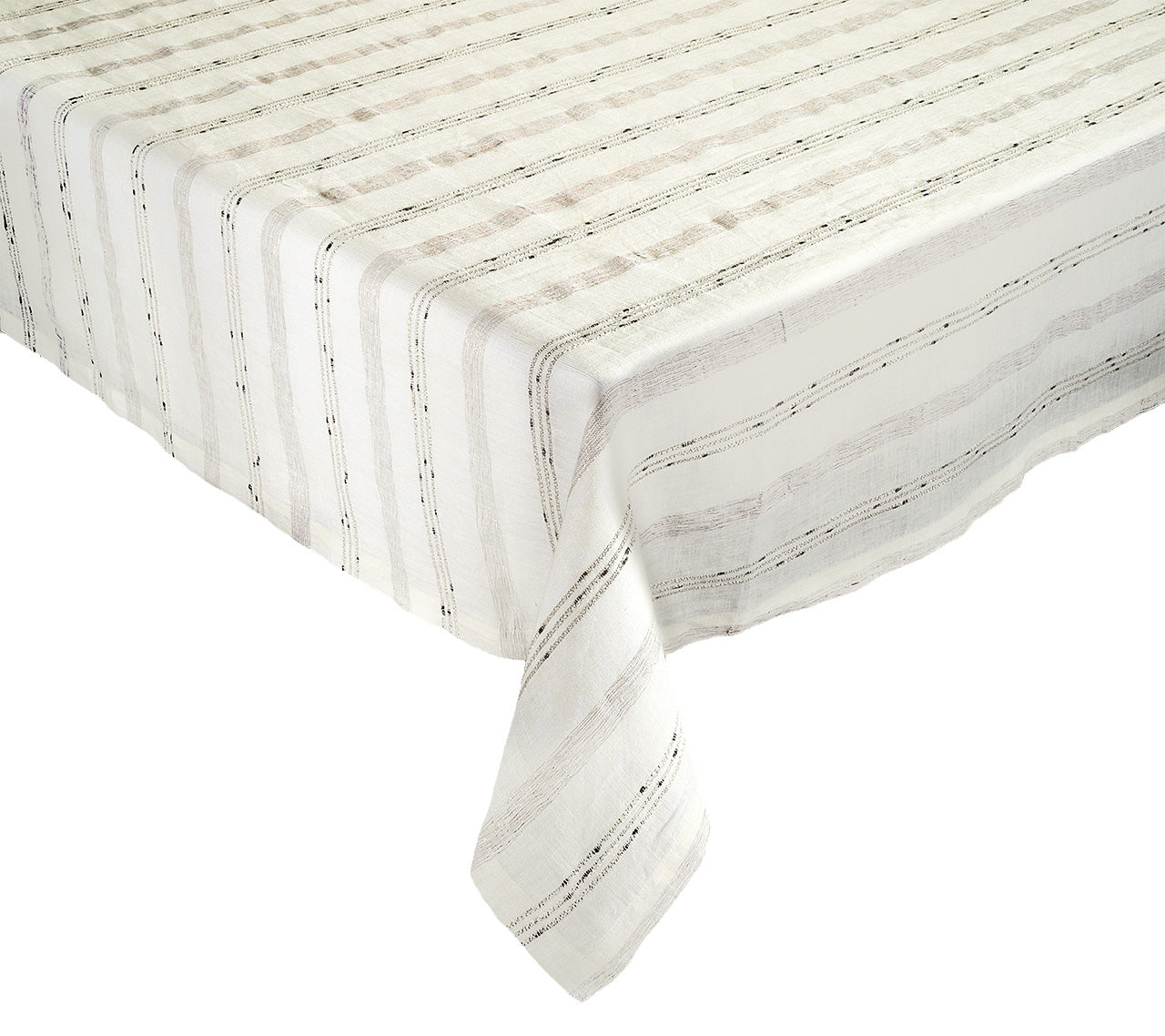 Stria Tablecloth in Ivory & Black