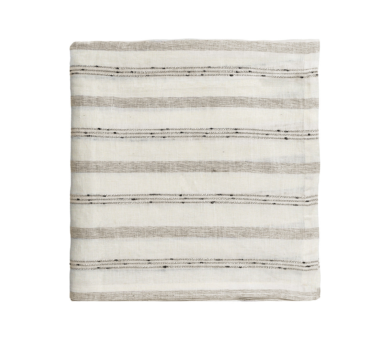 Stria Tablecloth in Ivory & Black