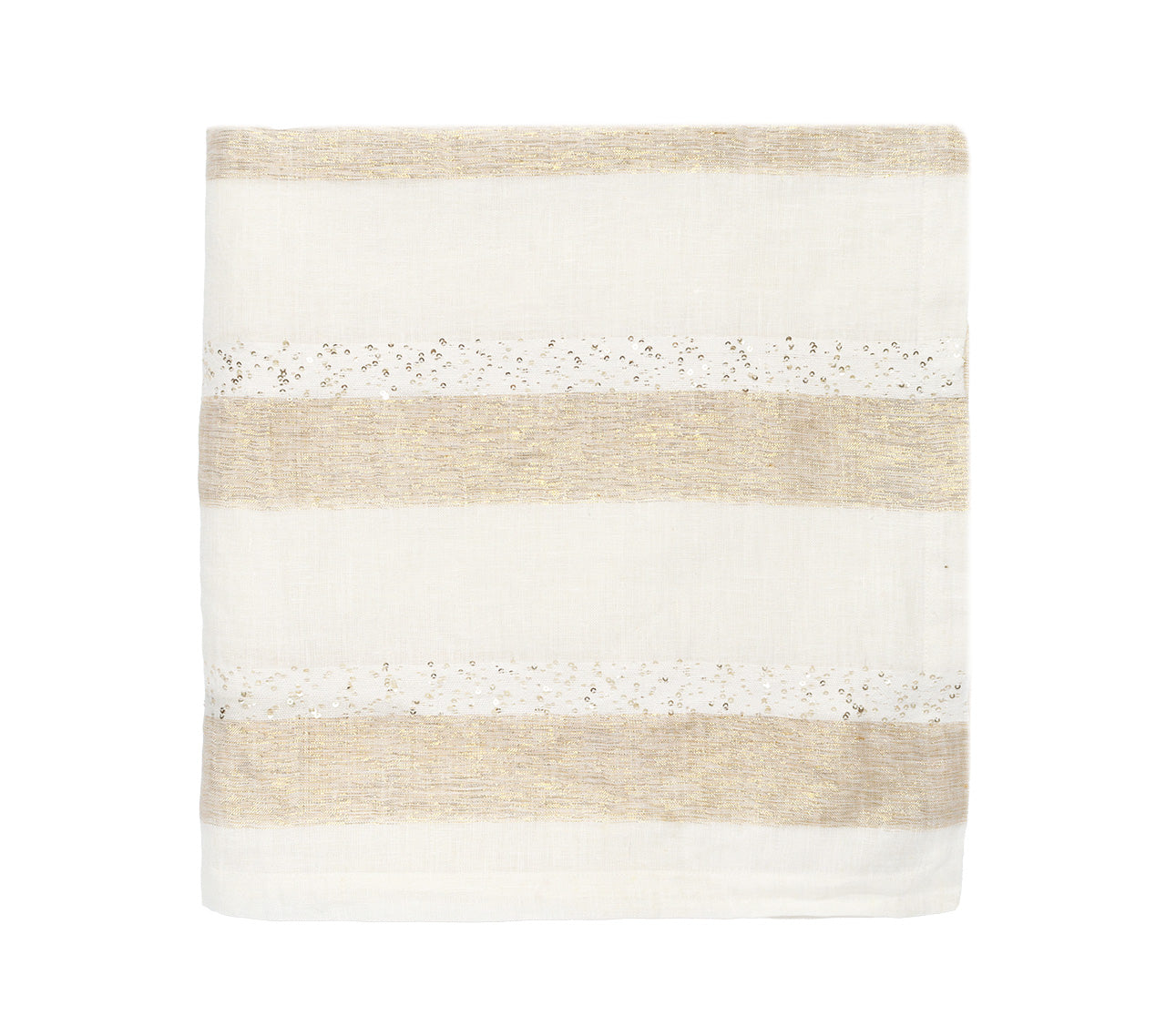 Spectra Tablecloth in White & Gold