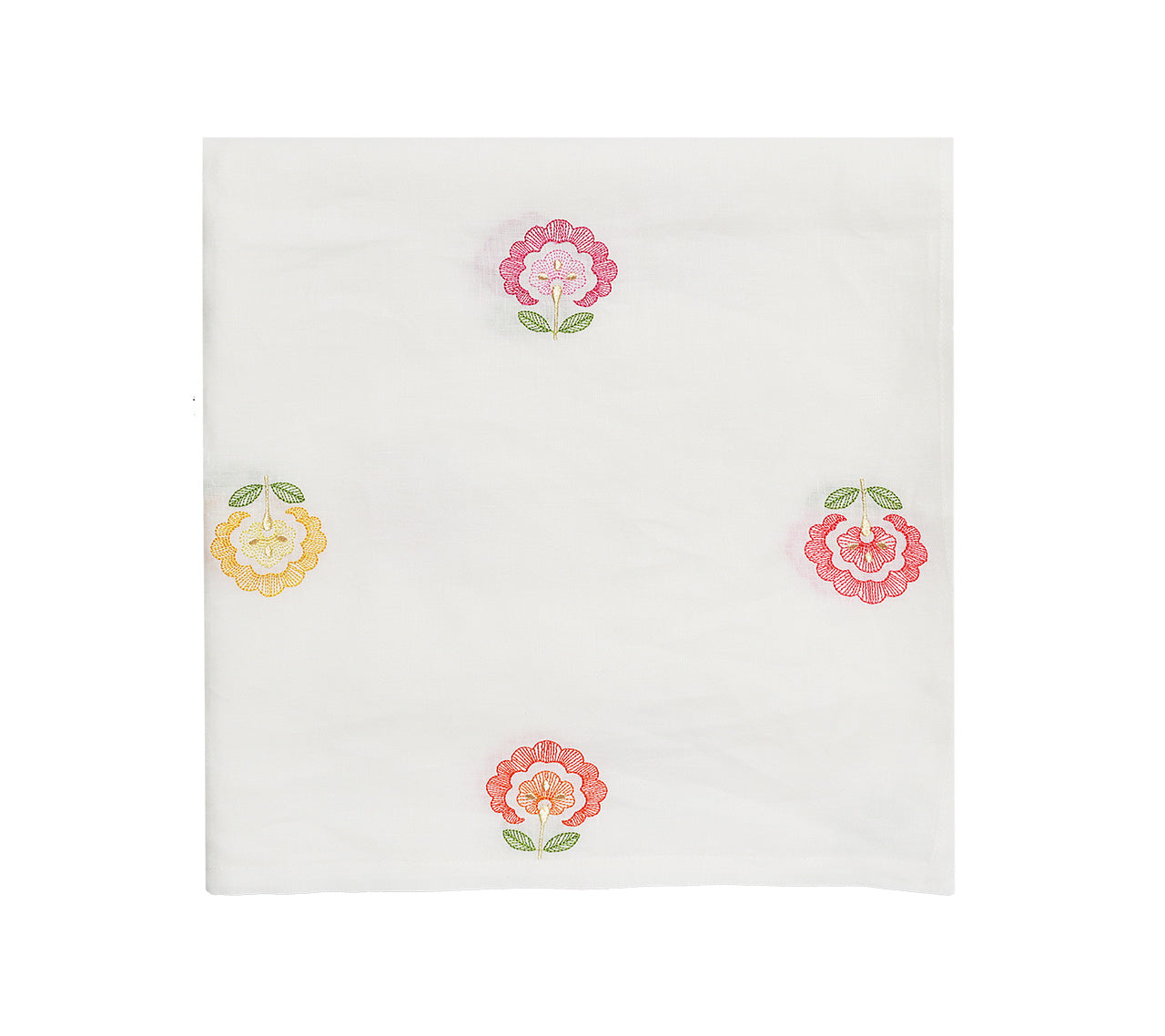Carnation Tablecloth in White, Pink & Orange