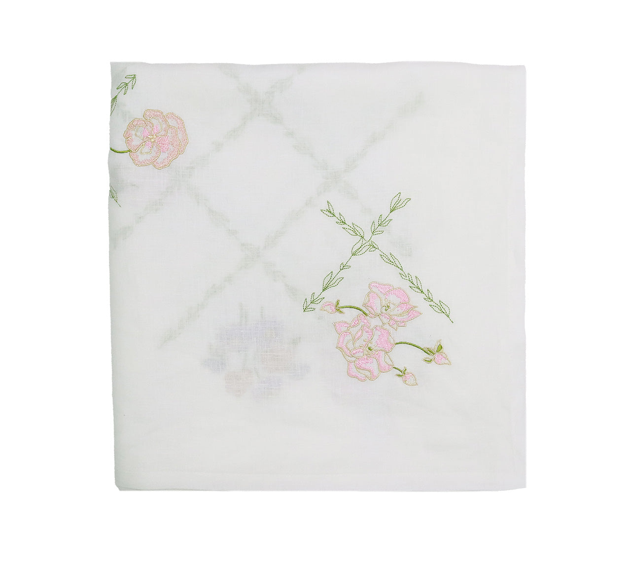 Trellis Tablecloth in White & Multi