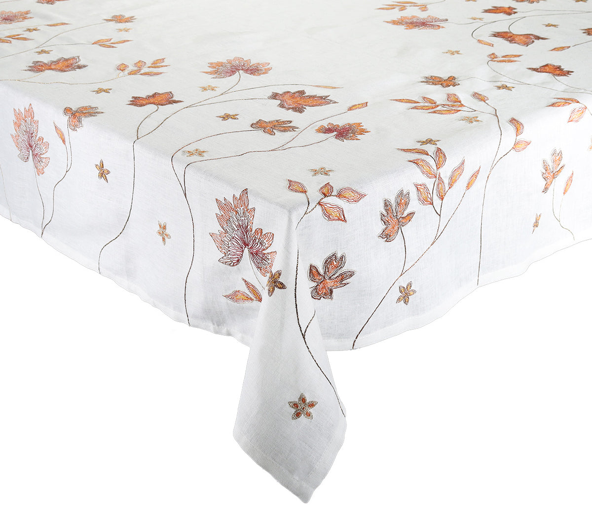 Maple Hues Tablecloth in White & Multi 54x126"