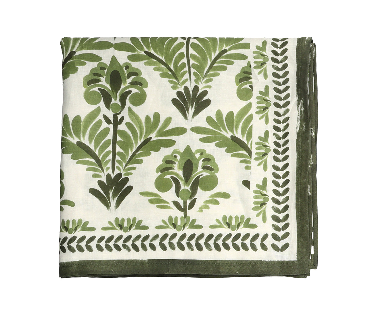 Botanica Tablecloth in Ivory & Green