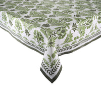 Botanica Tablecloth in Ivory & Green