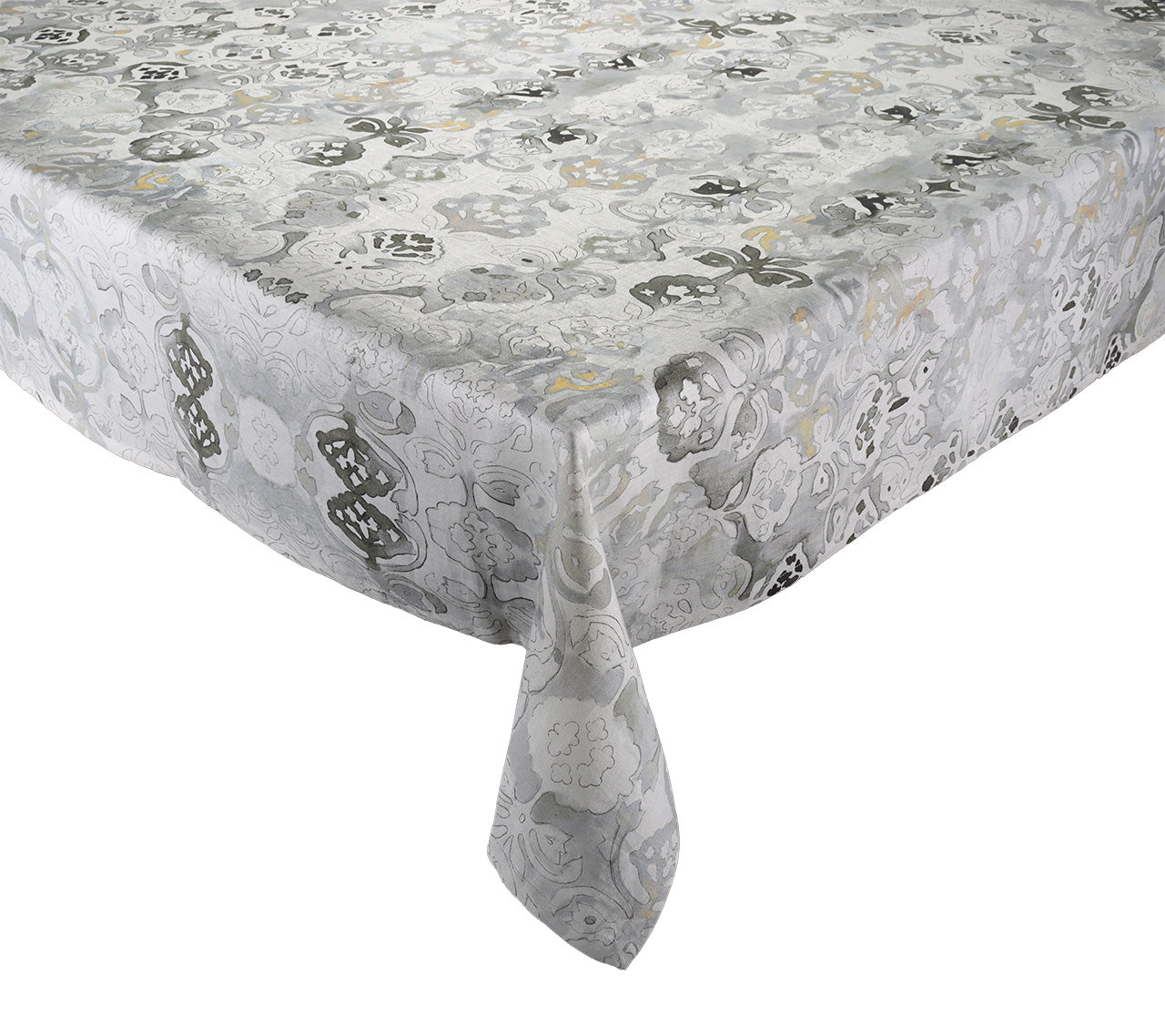 Giverny Tablecloth in Natural & Gray