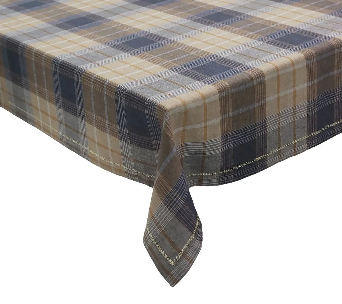 Henley Tablecloth in Brown & Multi 52x126"