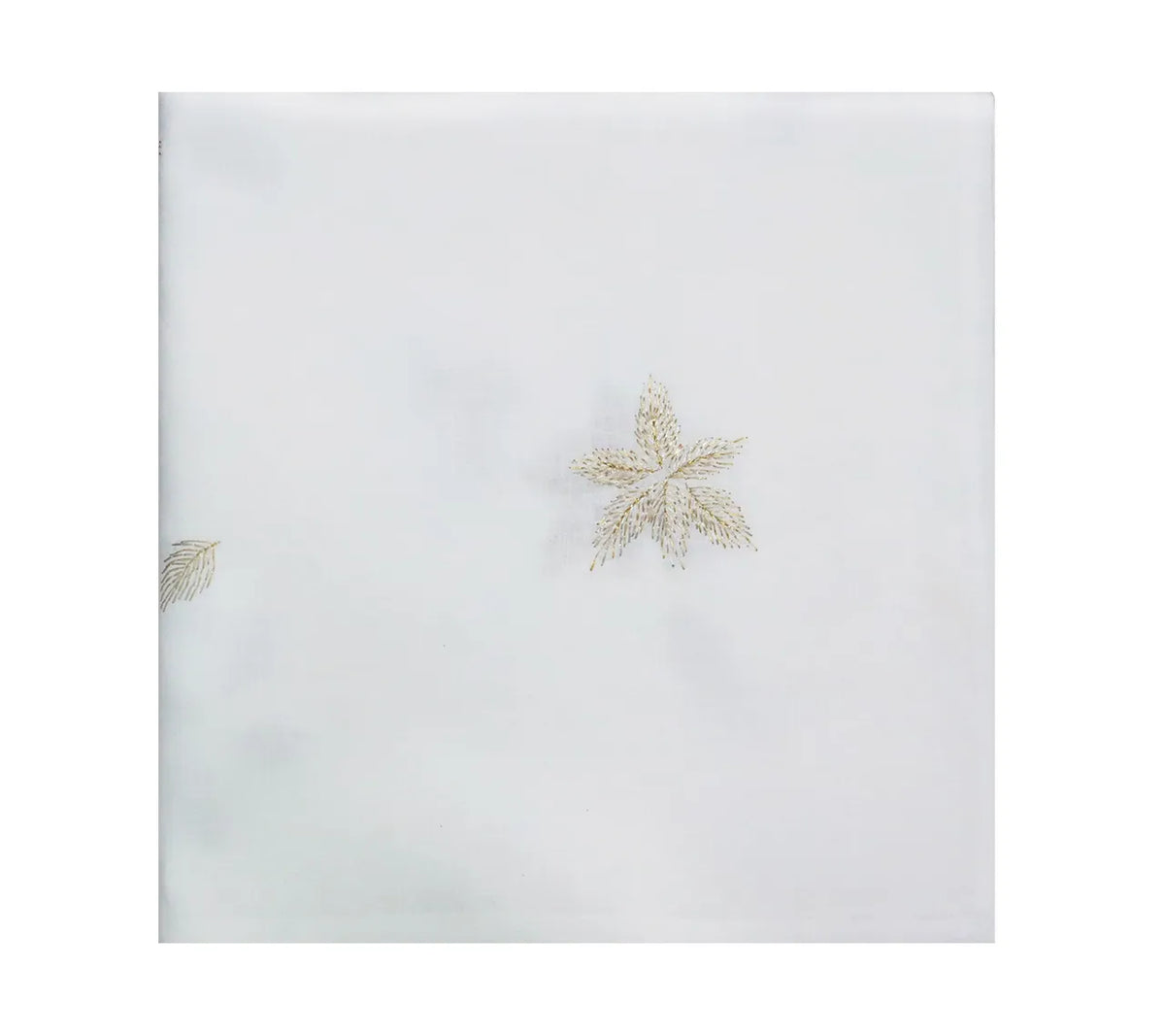 Gilded Breeze Tablecloth in White, Gold & Silver 54x126"