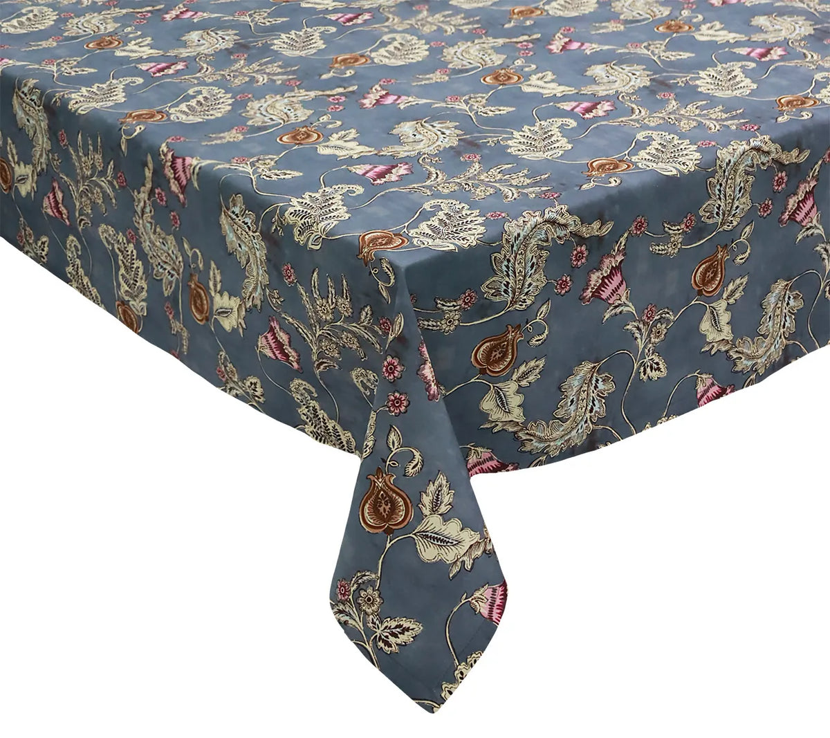Paisley Vine Tablecloth in Blue & Gray 54x126"