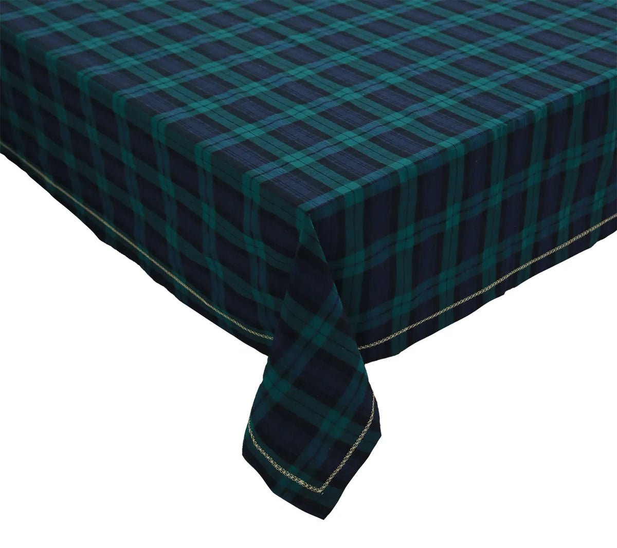 Watchplaid Tablecloth in Blue and Green 54"x126"