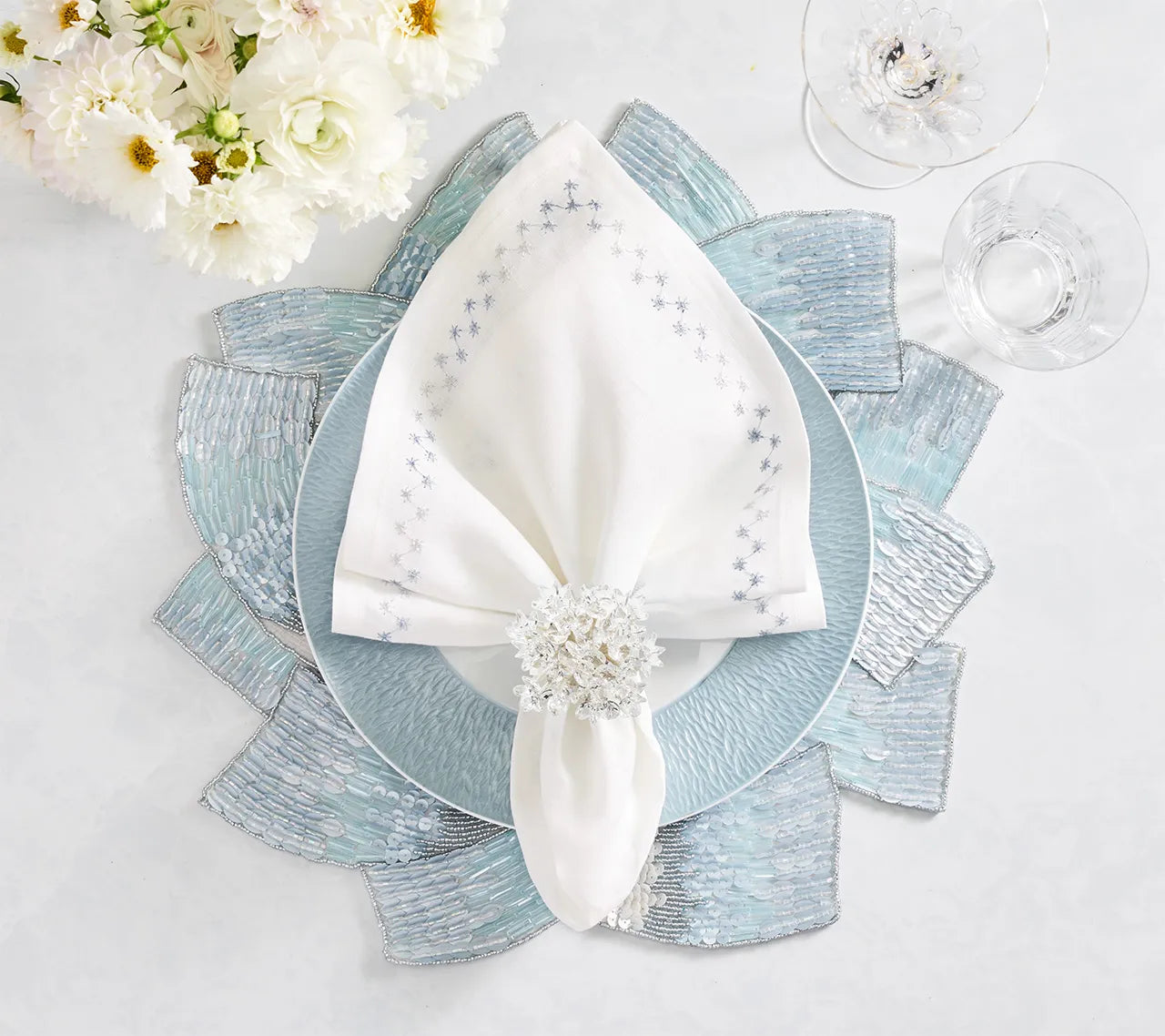 Tidal Placemat in Glacier Blue, Set of 2