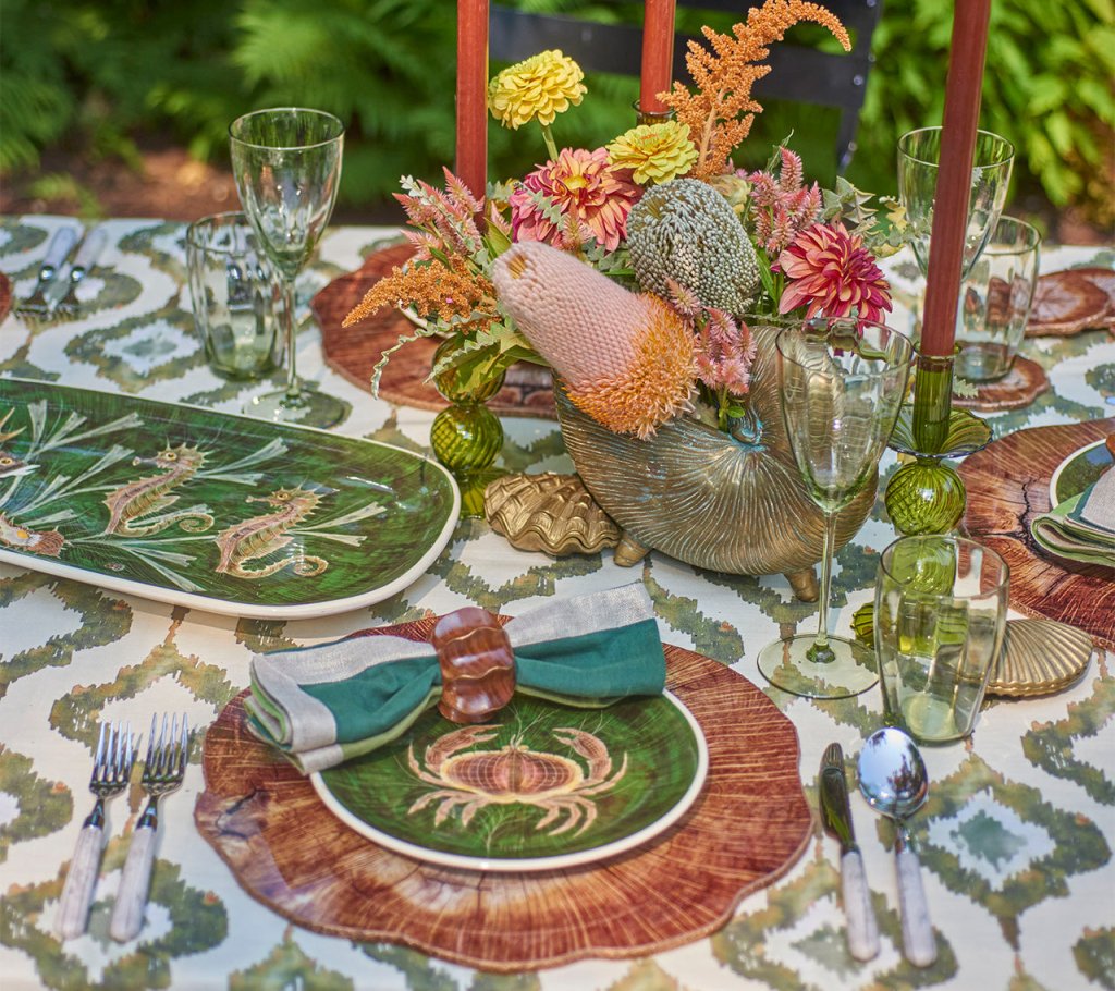 Kim Seybert, Inc.Dip Dye Napkin in Olive & Green, Set of 4Napkins