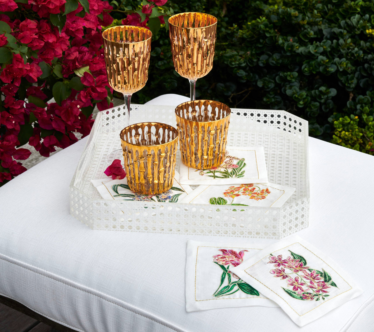 Bamboo Tumbler in Gold, Set of 4