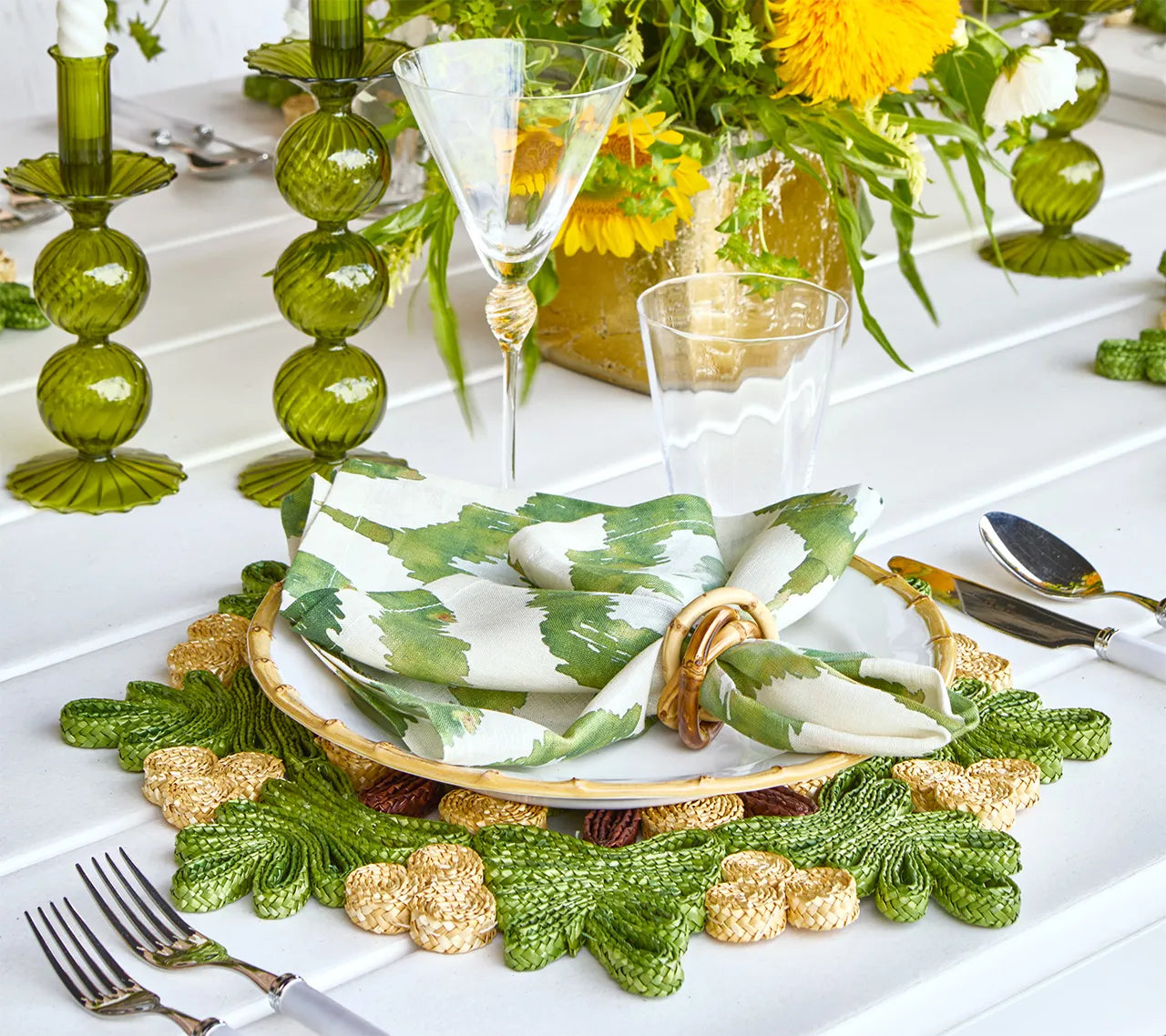 Verve Placemat in Green & Natural, Set of 4