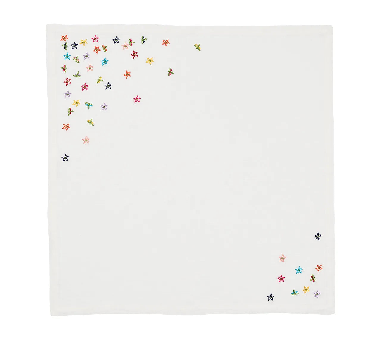Wind Blown Napkin in White & Multi, Set of 4