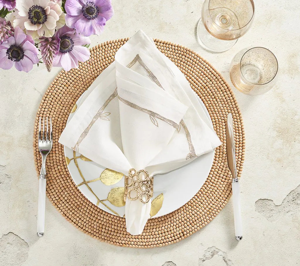 Wood Round Placemat in Natural, Set of 4