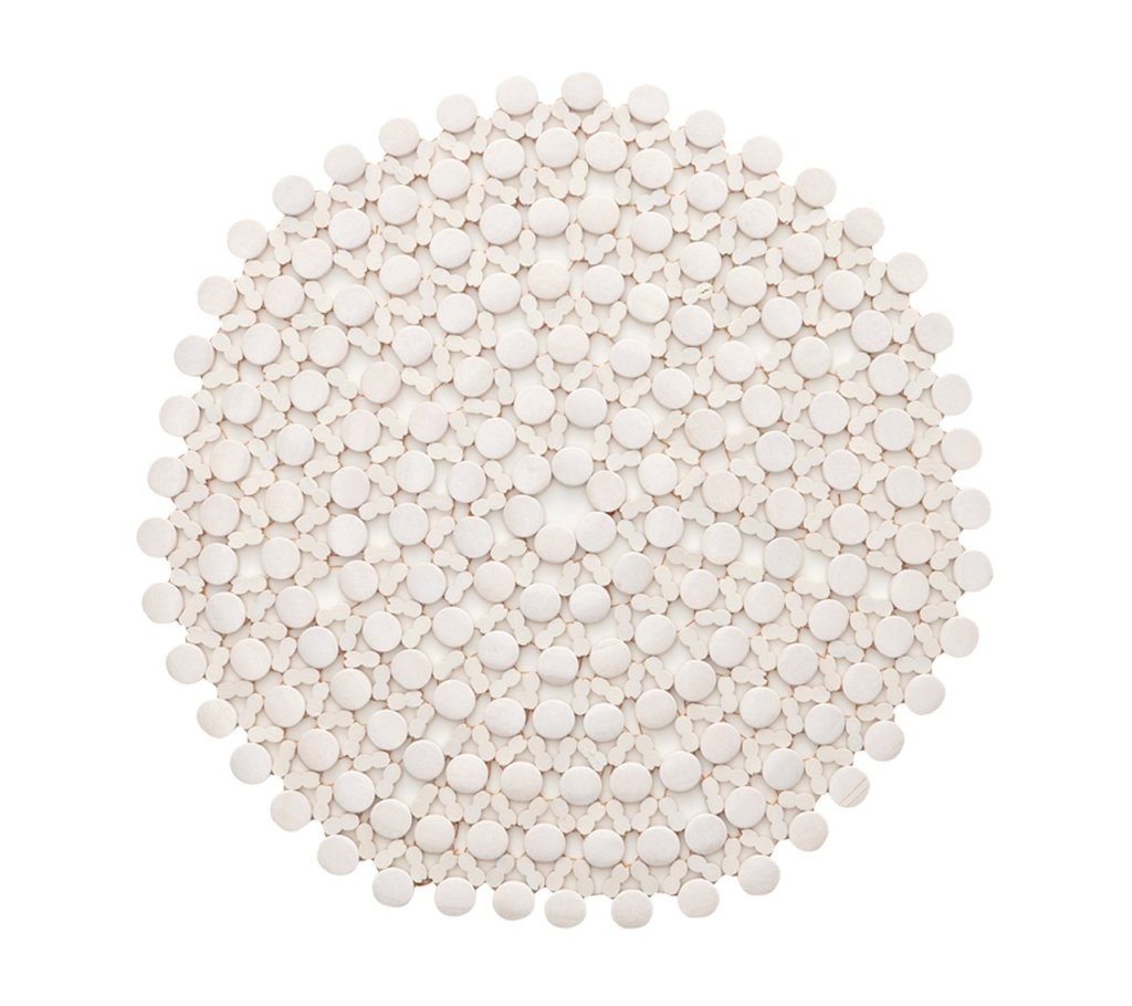 Round Bamboo Placemat in White