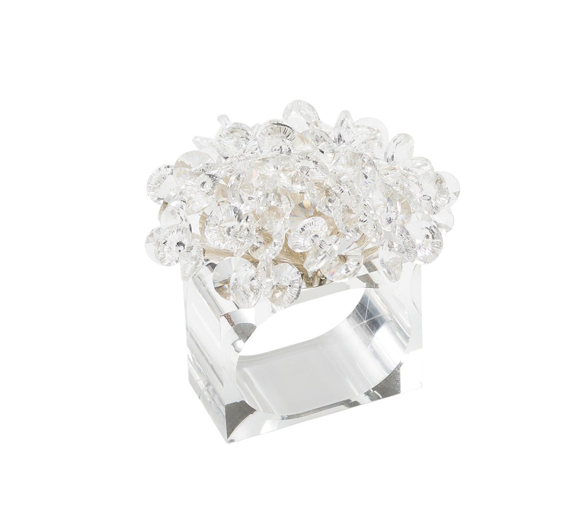 Aster Napkin Ring in Crystal, Set of 4